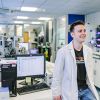 University of Leeds PhD student Owen Cornwell in a lab.