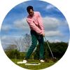 Student playing golf
