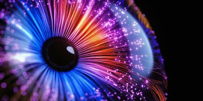 Computational image of eye sourced from canva
